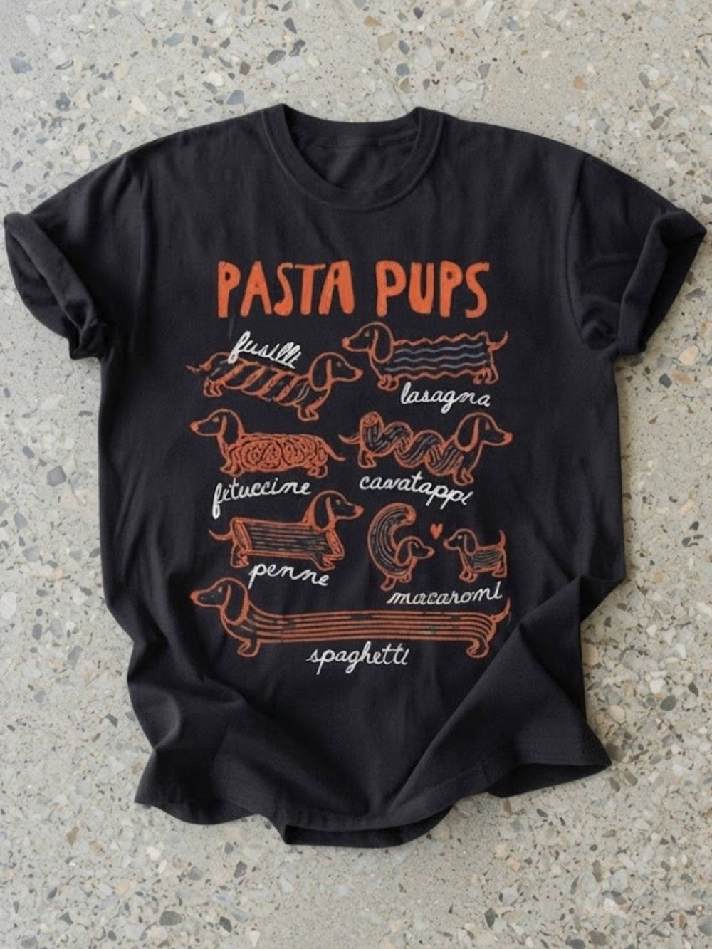 Pasta Pups Dachshund Dog Food Graphic Comfort Colors T-Shirt